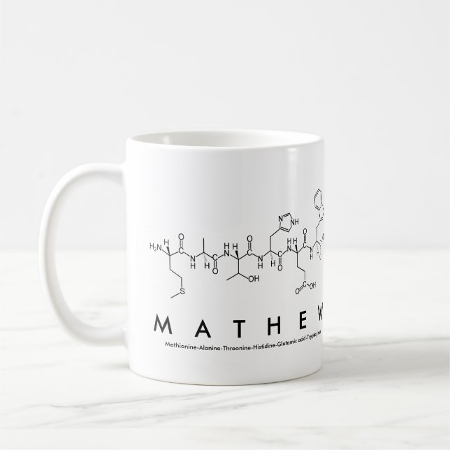 Mathew peptide nom mug (Gauche)