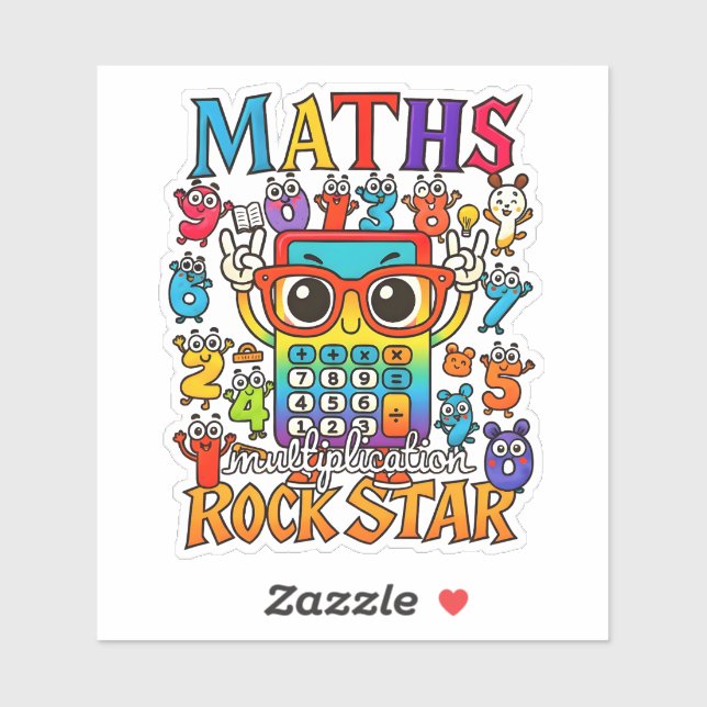 Maths Rock Star Cute Math Sticker for Kids (Feuille)