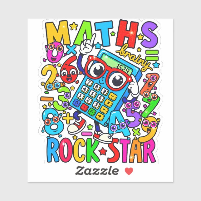 Maths Rock Star Sticker for Kids UK (Feuille)