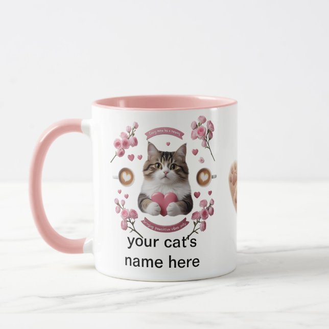 Matin de péage - Chat et Rose Mug combo (Gauche)