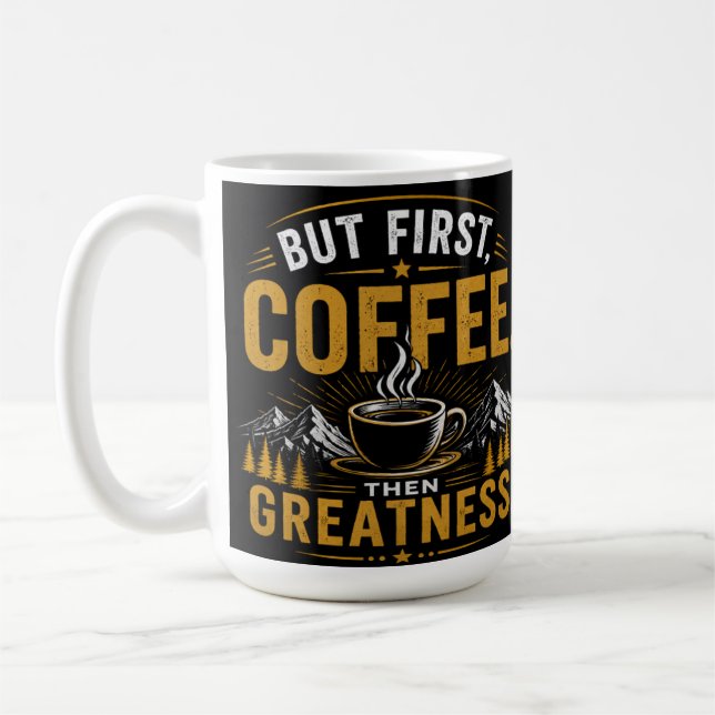 Matins frais avec tasse de café pepup (Gauche)