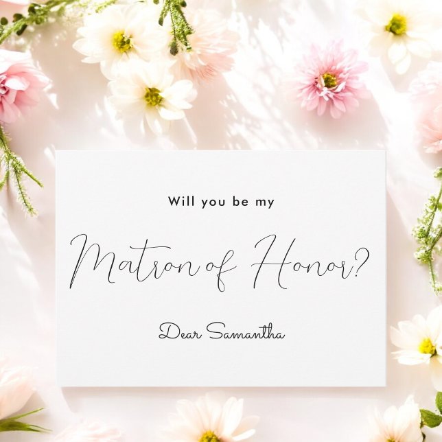 Matron d'honneur Black White Invitation (Créateur téléchargé)
