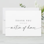 Matron d'honneur Carte de remerciements | Minimali<br><div class="desc">Ce design minimaliste est parfait pour la mariée moderne ! Doté d'un script de signature manuscrit associé à une simple police sans-serif. Personnalisez avec votre propre message sur le dos,  ou commandez-les en blanc et écrivez votre message à la main. Consultez le magasin pour les cartes Bridesmaid correspondantes!</div>