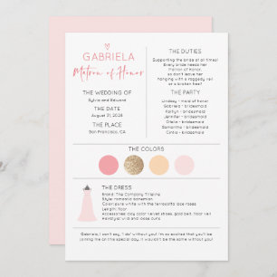 Matron d'honneur Proposition et information