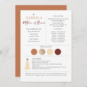 Matron d'honneur Proposition et information