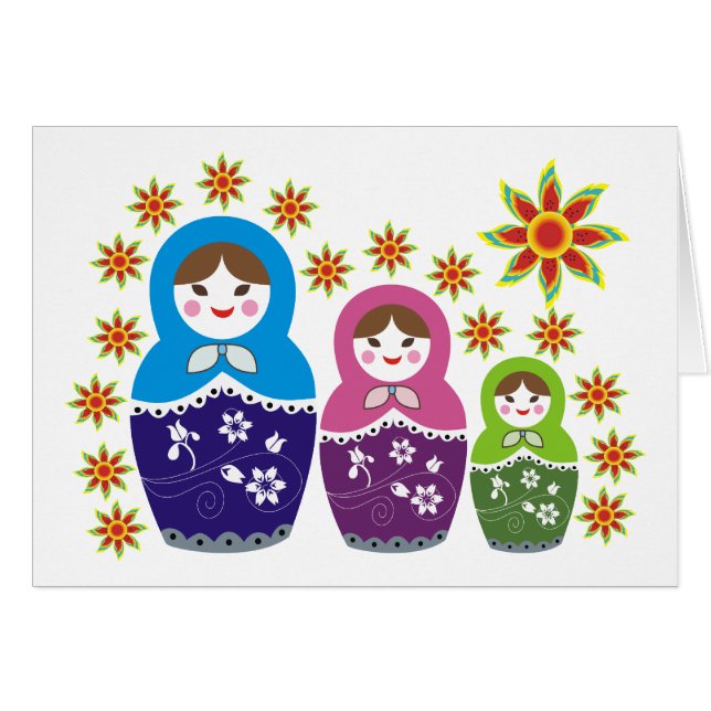 Matryoshka Poupées russes & tournesols personnalis (Devant horizontal)