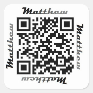 Matt (Matthew) QR Code Sticker de NOM personnalisé