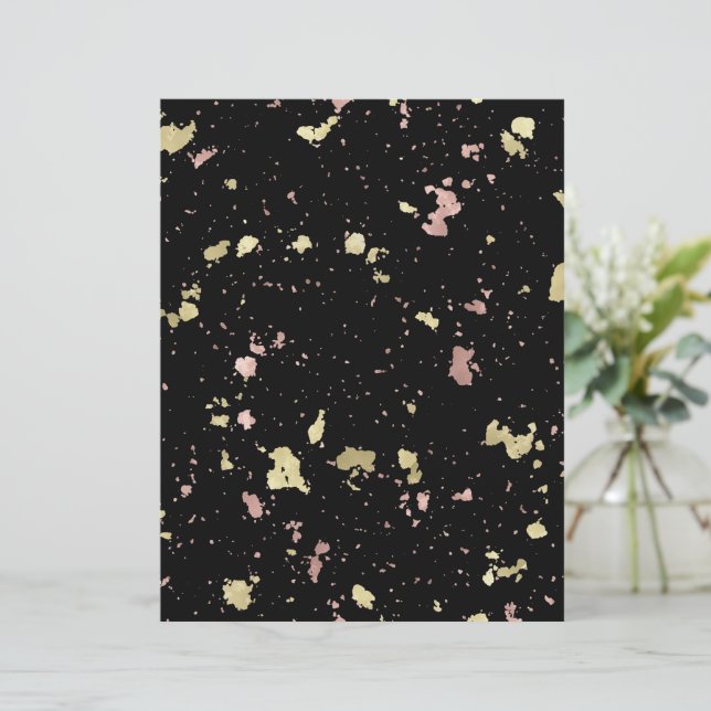Matte Gold et Rose Gold Flakes Noir (Debout devant)