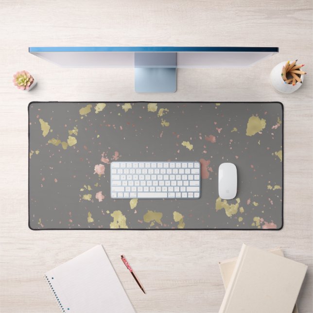 Matte Gold et Rose Gold Flakes Warm Dark Grey (Bureau 1)