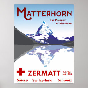 Matterhorn, Zermatt, Suisse, Poster de ski