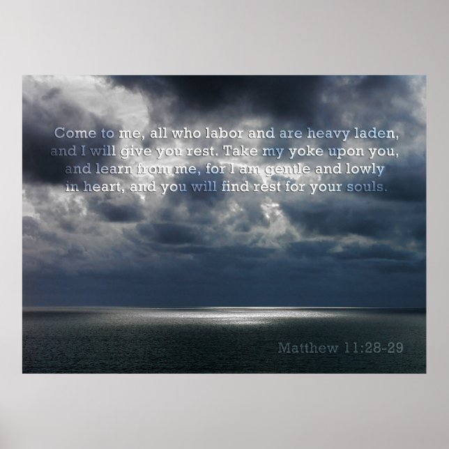 Matthew 11:28-29 Poster (Devant)