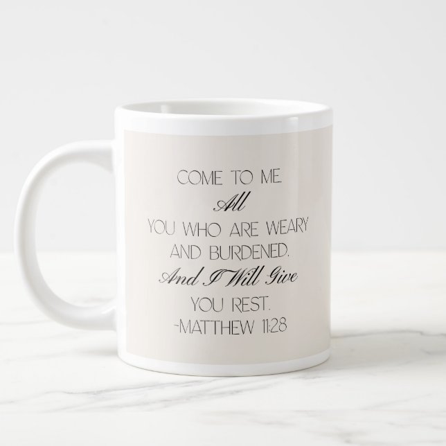 Matthew 11:28 Hope Bible Verse Mug  (Gauche)