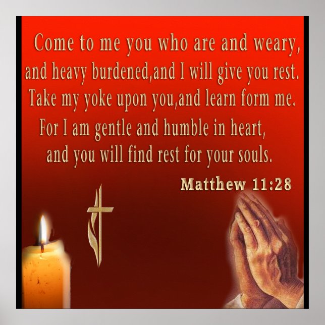 Matthew 11:28 Poster (Devant)