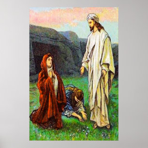 Matthew 28:8-10 The Women See Jesus Alive poster