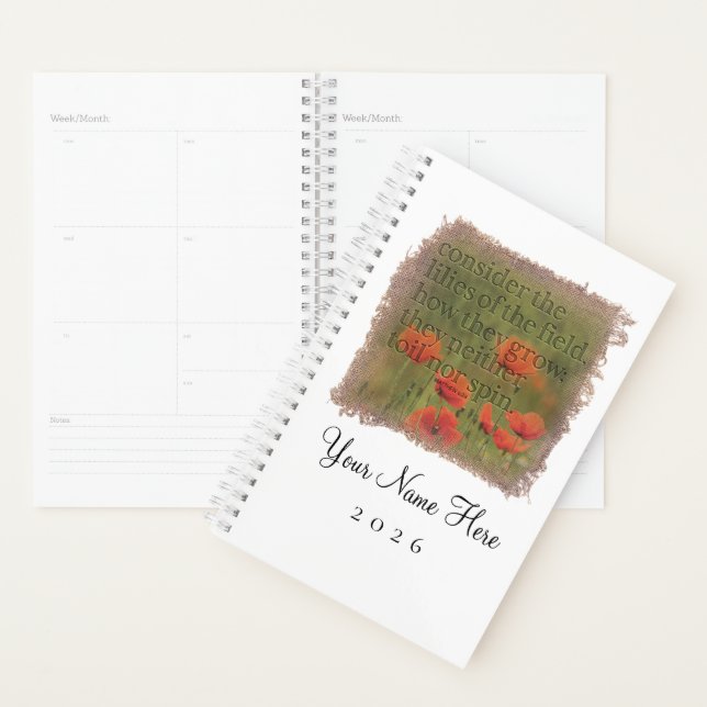 Matthew 6:28 - Personalized Day Planner (Devant avec enveloppe)