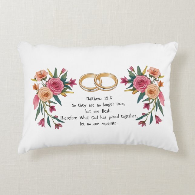 Matthieu 19:6 Coussin Mariage (Devant)