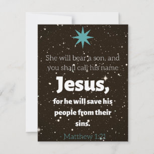 Matthieu 1:21 Carte de Noël