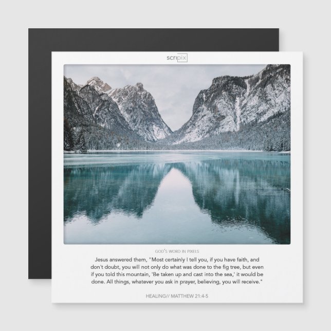 Matthieu 21:4-5 CARTE magnétique SCRIPIX DE GUÉRIS (Devant / Derrière)