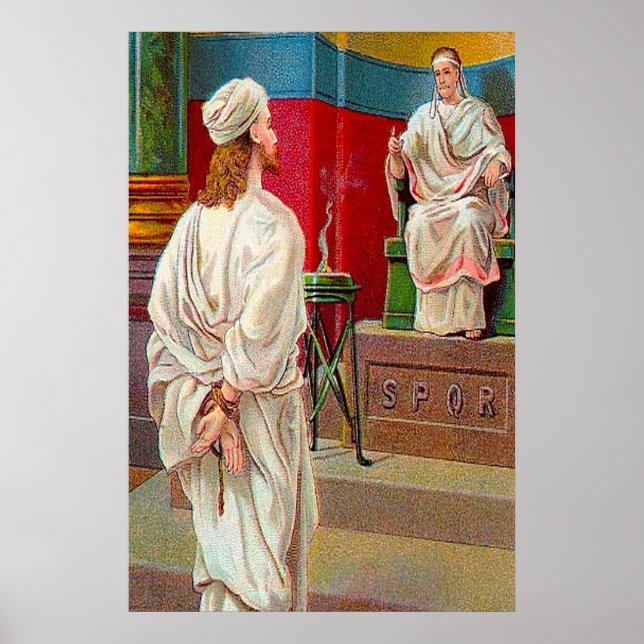 Matthieu 27:11-26 Pilate Questions Poster Jésus (Devant)