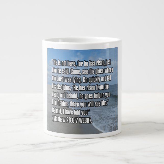 Matthieu 28:6-7 WEBU Mug (Devant)