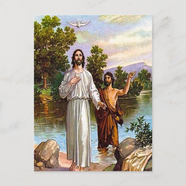 Matthieu 3:13-17 Jésus est baptisé carte postale (Devant)