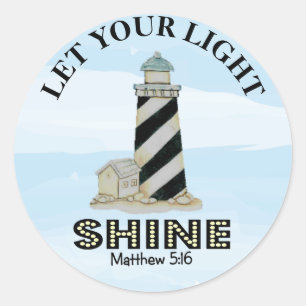 Matthieu 5 16 Sticker rond classique phare
