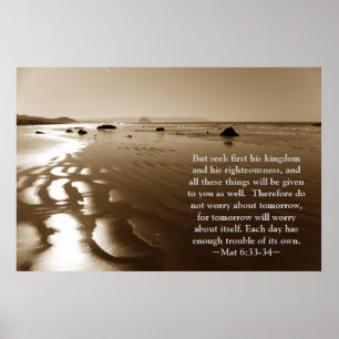 Matthieu 6:33-34 Poster