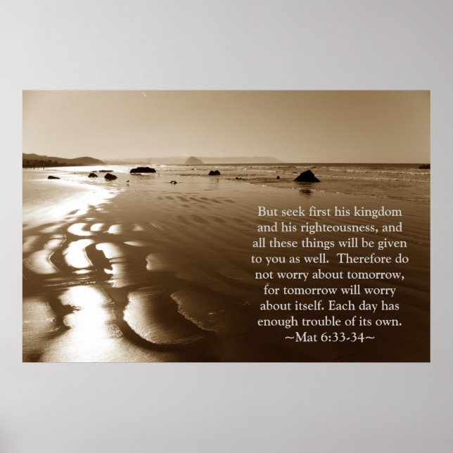 Matthieu 6:33-34 Poster (Devant)