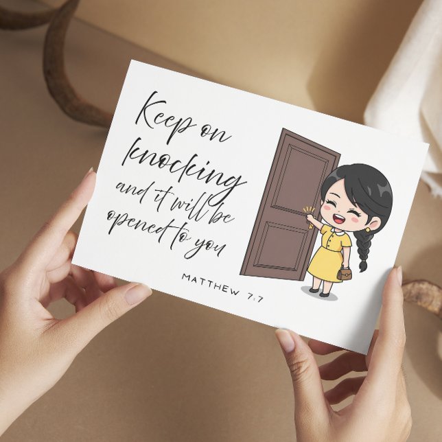 Matthieu 7:7 Écriture Biblique Carte d'Encourageme (Matthew 7:7 Jw Encouragement Card)