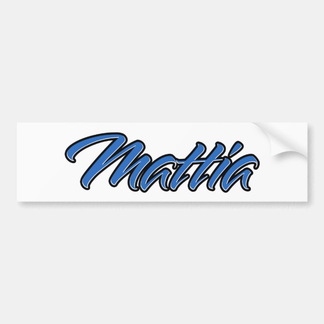 Mattia Nom bleu Aufkleber Autoaufkleber Sticker (Devant)