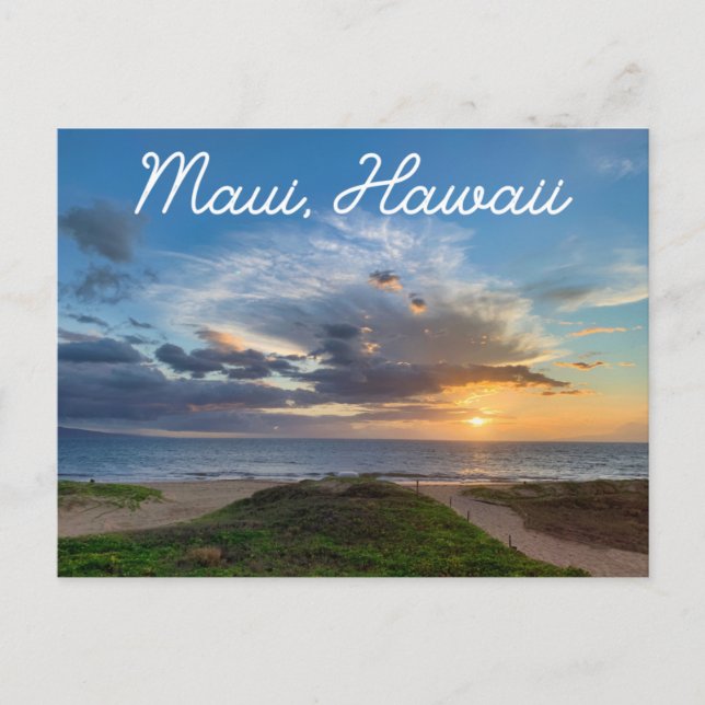 Maui Hawaii Aloha Sunset Beach Carte postale (Devant)