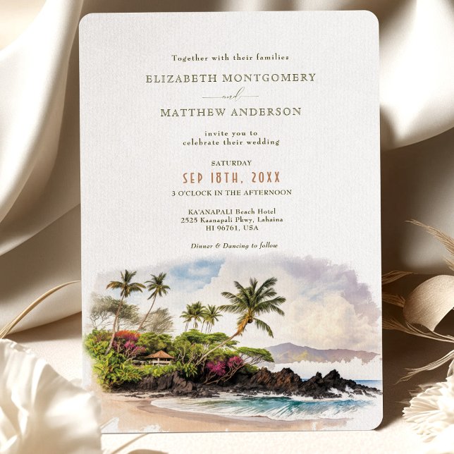 Maui Hawaii Beach Destination Mariage Invitation (Créateur téléchargé)