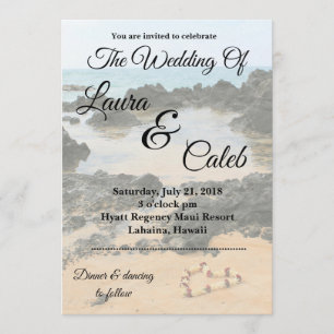 Maui Lei sur le faire-part de mariage secret de