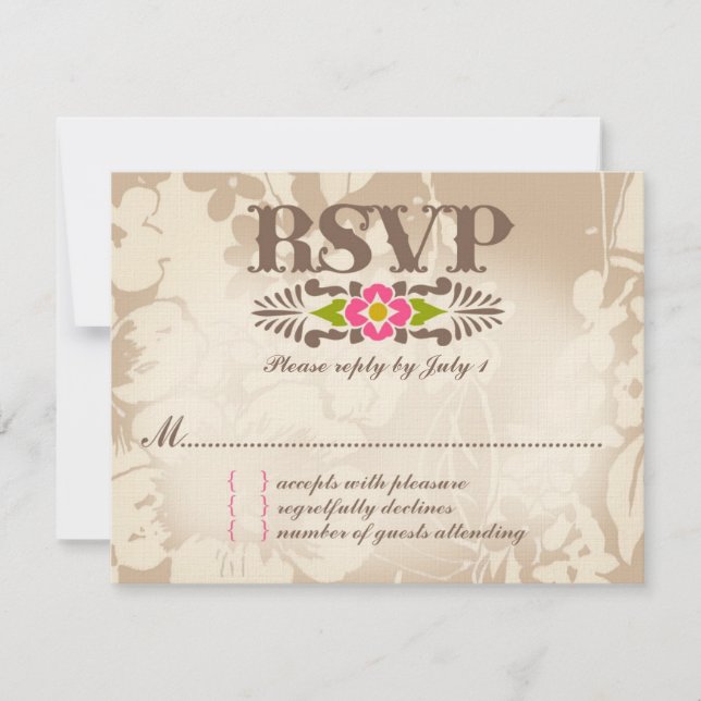 MAUI RSVP papier de lin floral tropical (Devant)