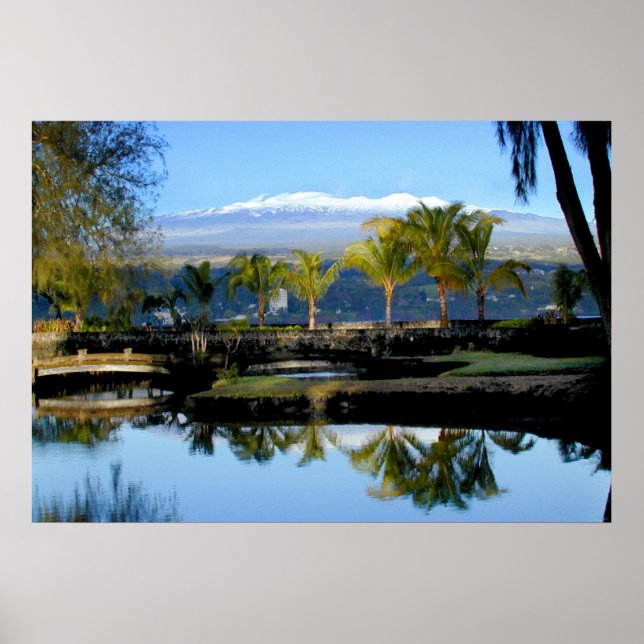 Mauna Kea avec affiche sur la neige (Devant)