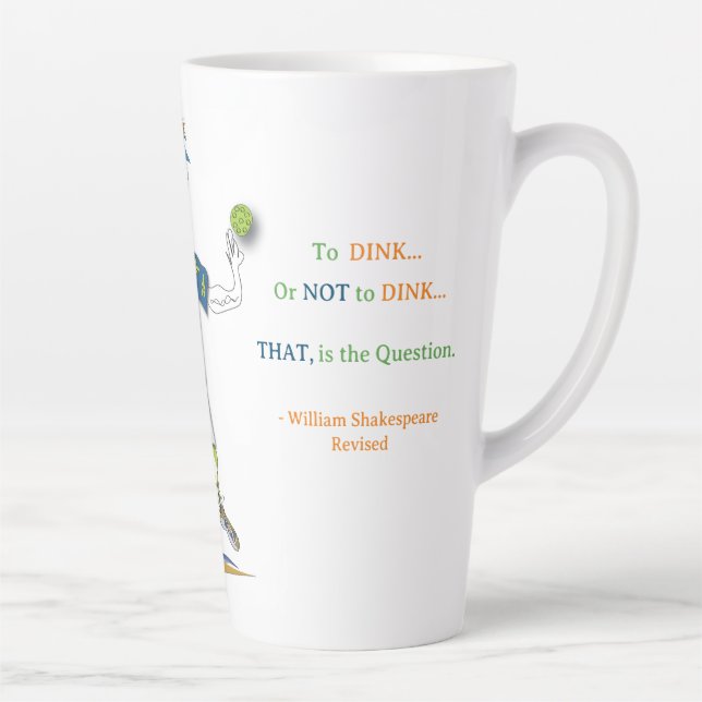 'Maury' - Pickleball Latte Mug (Shakespeare Rev.) (Droite)