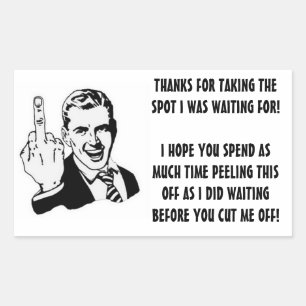 Mauvais autocollant de place de parking de