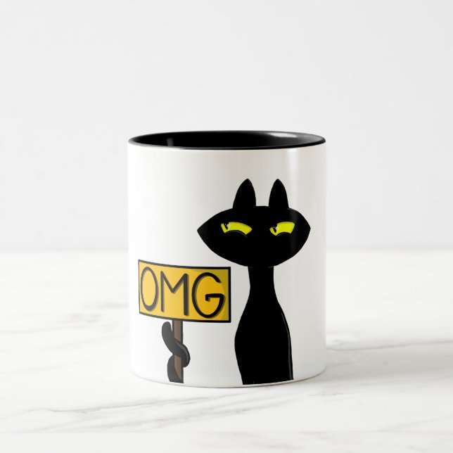 Mauvais Boogie -Le Chat- "OMG" mugs drôles (Centre)