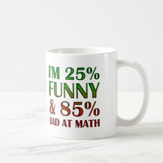 Mauvais En Maths Mug ou Tasse De Voyage Drôle (Droite)