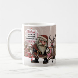 Mauvais Père Noël bu, mauvaise tasse de cadeau de