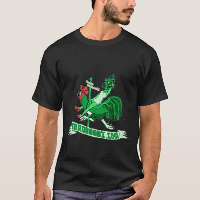Mauvais T-shirt de carrousel de garçon (vert et (Devant)