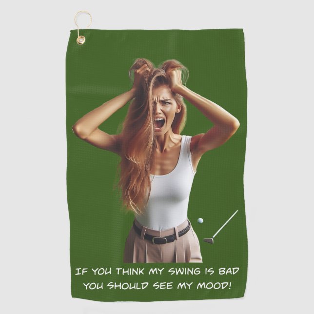 Mauvaise humeur à coudre - Serviette de golf pour  (Devant)