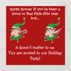 Mauvaise invitation de partie de lutin de bon