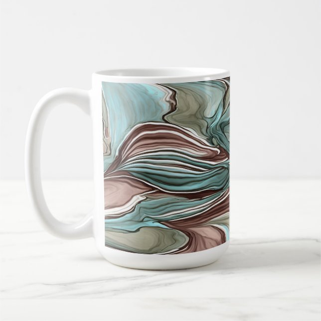 Mauve Blue Aqua Swirling Mug (Gauche)