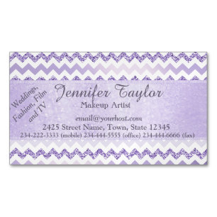 Mauve Chevron Zigzag Parties scintillant Cartes ma