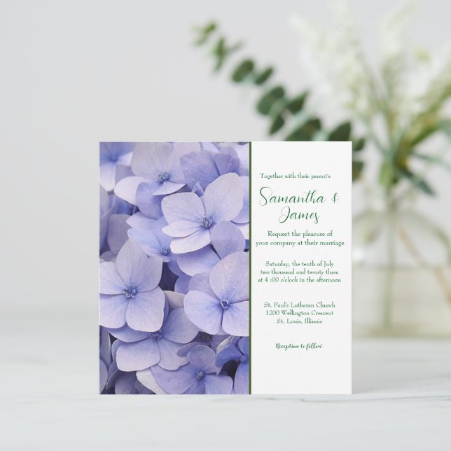 Mauve Chrysanthemum Faire-part de mariage (Debout devant)