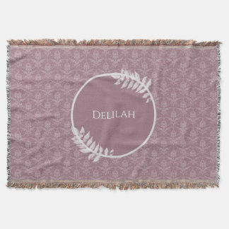 Mauve Elegant Damask Couverture Thème Personnalisé