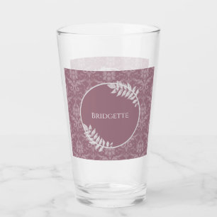 Mauve Elegant Damask Verre Personnalisé