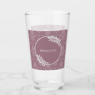 Mauve Elegant Damask Verre Personnalisé