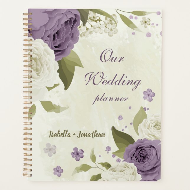 mauve fleurs blanches verdure mariage (Devant)